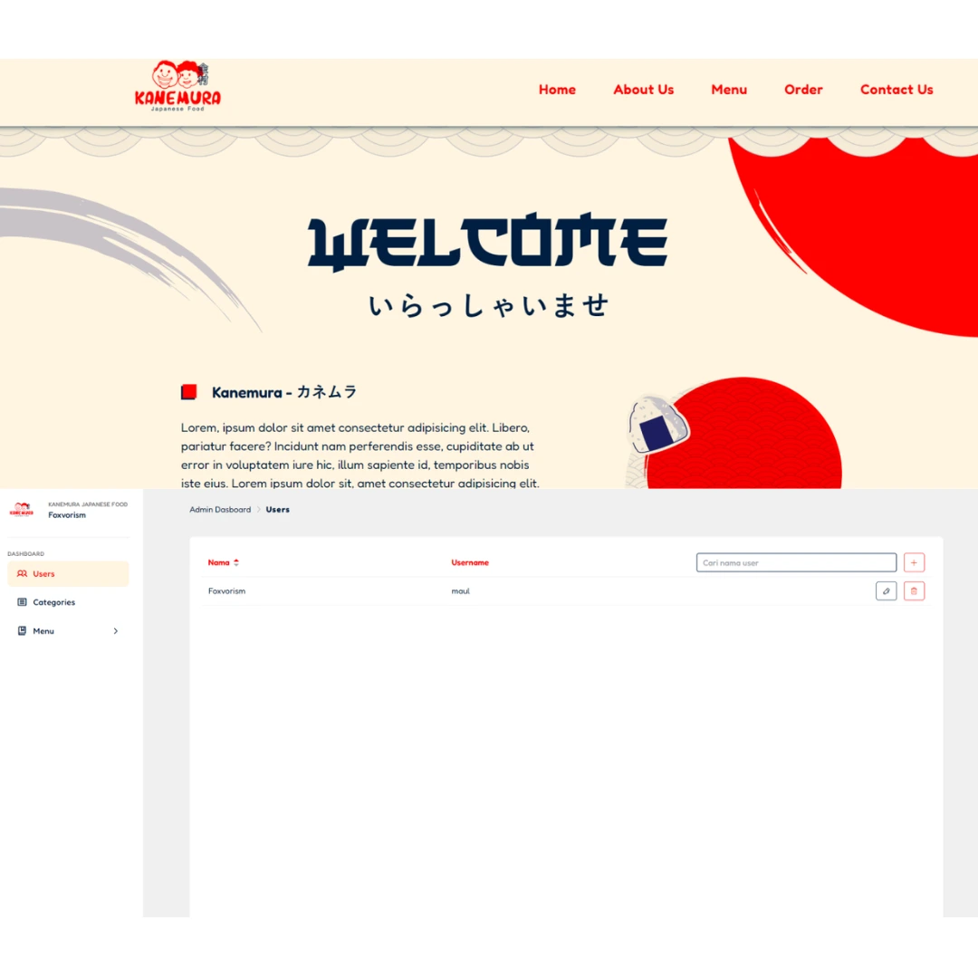 Website Kanemura Japanese Food